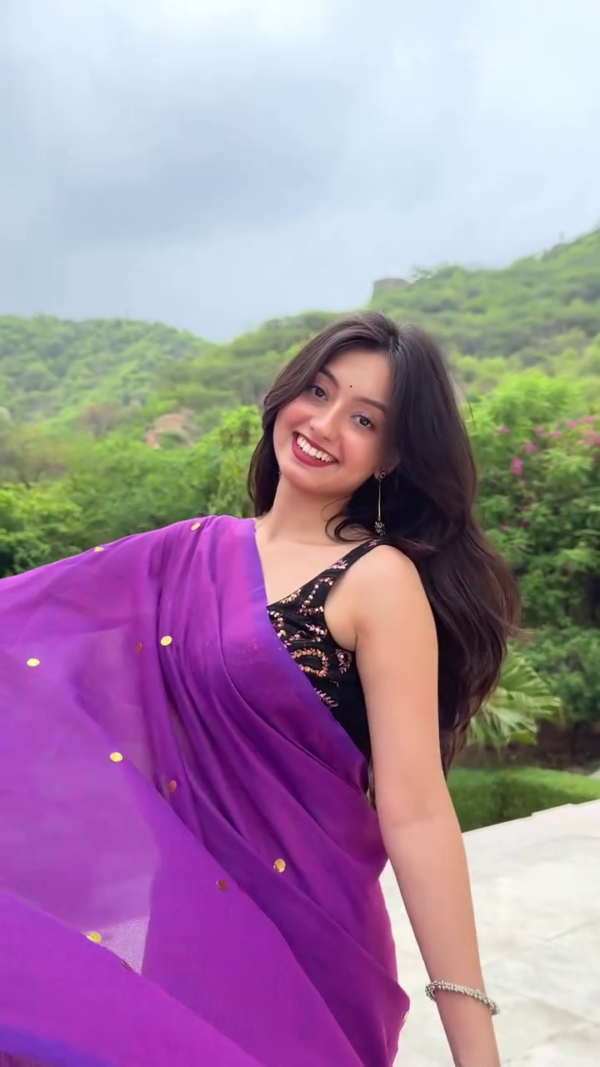 2930 (3) Royal Purple Chiffon Saree