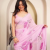 2932 (1) Lavender Rose Ruffle Saree
