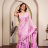 2932 (5) Lavender Rose Ruffle Saree