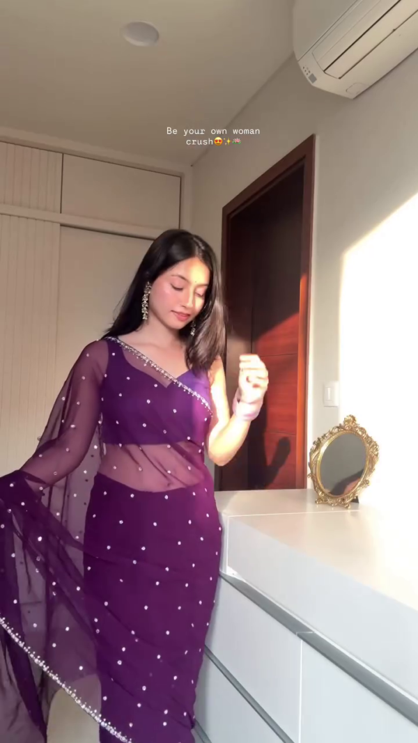 Midnight Purple Party Saree
