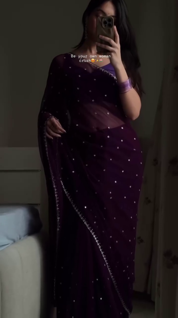 Midnight Purple Party Saree