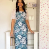 Wine One-Shoulder Rose Midi Dress