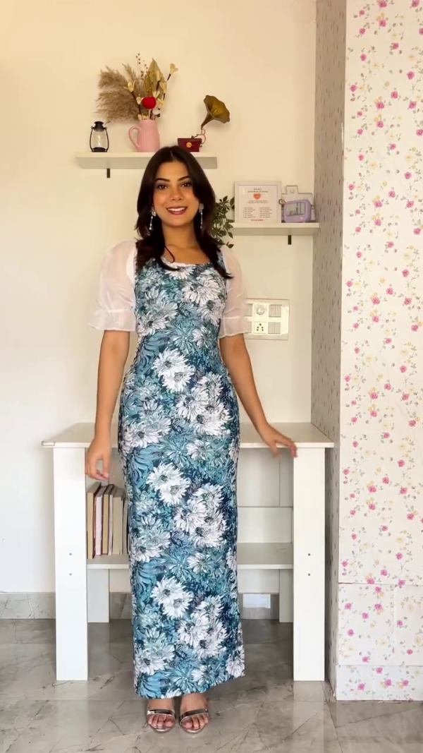 Wine One-Shoulder Rose Midi Dress