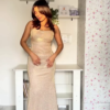 3036 (1) Champagne Glitter Mermaid Gown