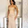 3036 (2) Champagne Glitter Mermaid Gown