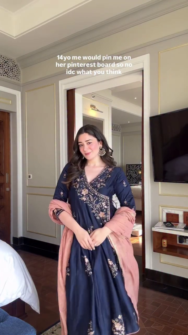 Navy Blue Embroidered Ethnic Suit Set