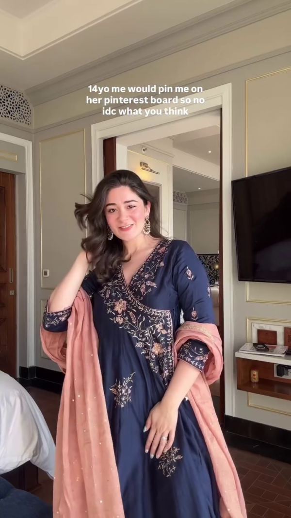 Navy Blue Embroidered Ethnic Suit Set