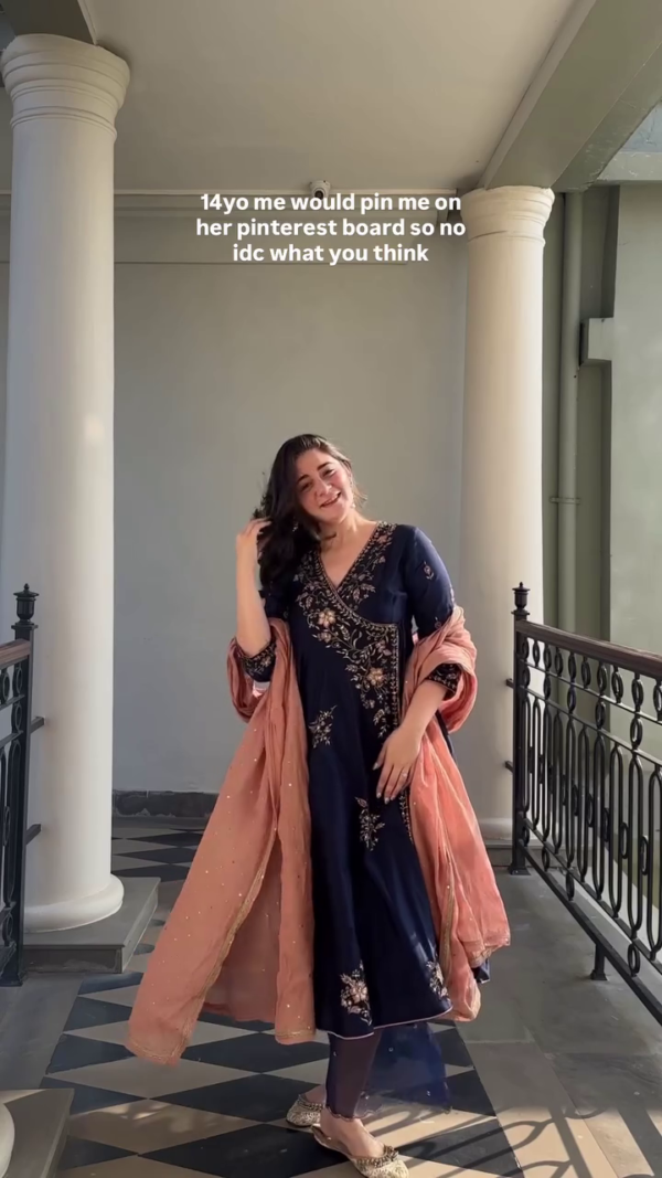 Navy Blue Embroidered Ethnic Suit Set