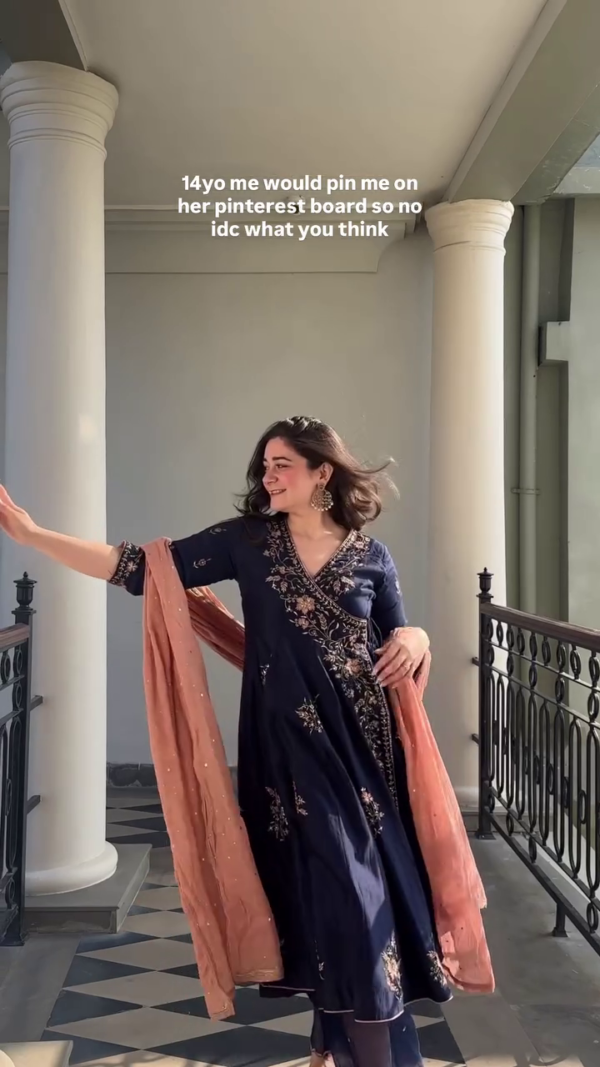 Navy Blue Embroidered Ethnic Suit Set