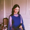 Royal Blue Sheer Ethnic Kurta Set