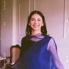 Royal Blue Sheer Ethnic Kurta Set