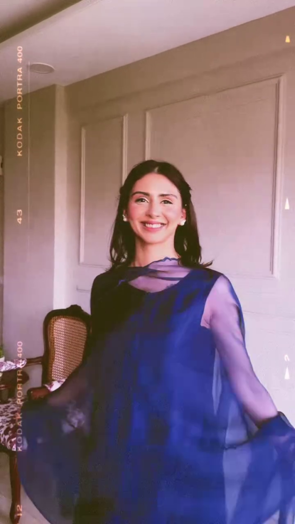 Royal Blue Sheer Ethnic Kurta Set