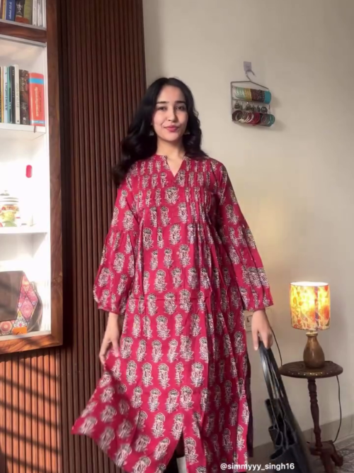 3043 (1) Maroon Printed Casual Kurta