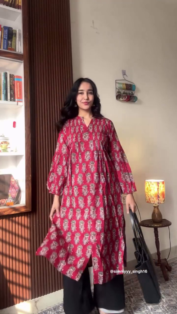 3043 (1) Maroon Printed Casual Kurta